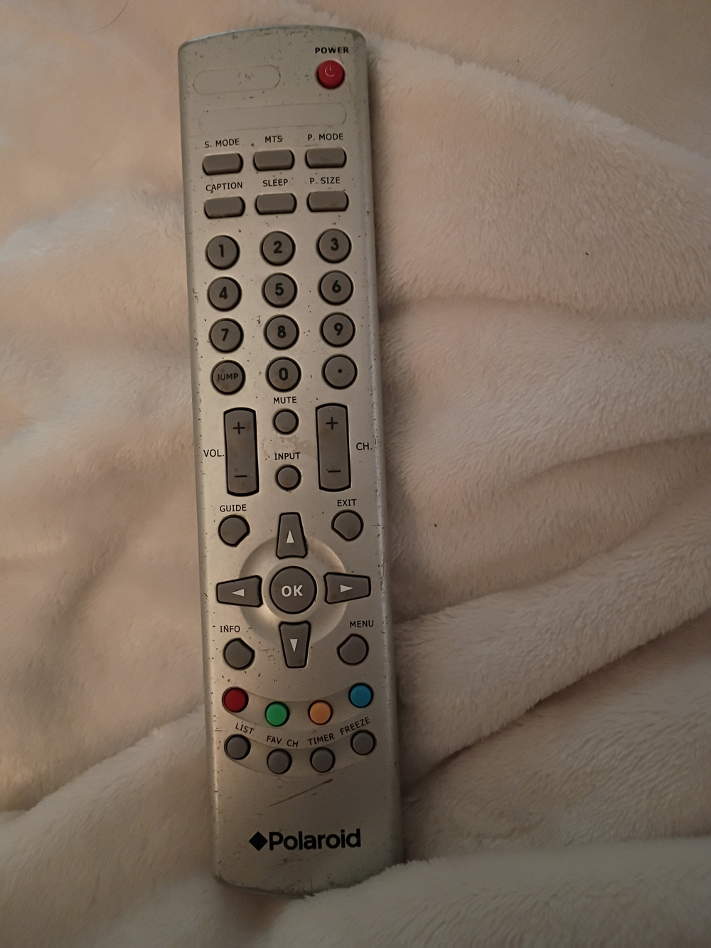 Polaroid Silver TV Remote Control - Universal Replacement